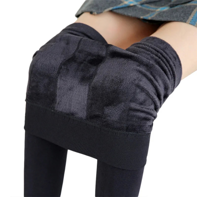 Winter Leggings For Women Warm Leggins Solid Color Velvet Leggins High Waist Leggings Stretchy Leggings dropshipping - Smarsty