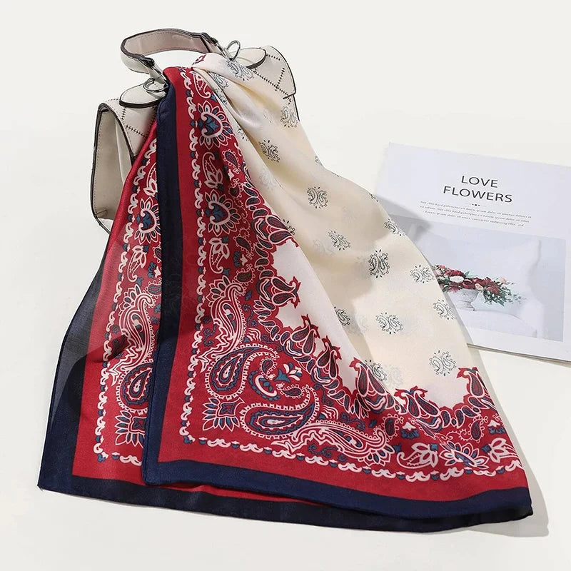 Luxury Silk Scarf Women Satin Shawl Sun Protection Wrap - Smarsty