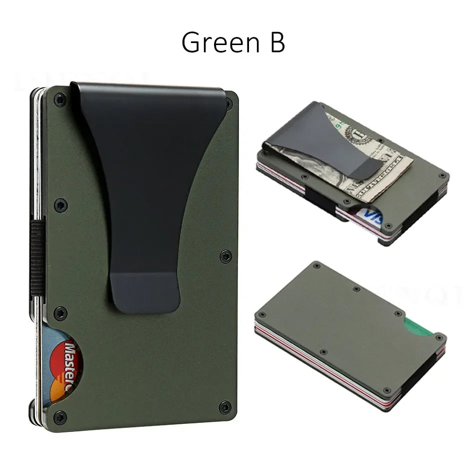 Carbon Fiber Metal Minimalist Slim Credit Card Holder Wallet Carteira for Men Cartera Tarjetero Hombre RFID Bank Cardholder Case
