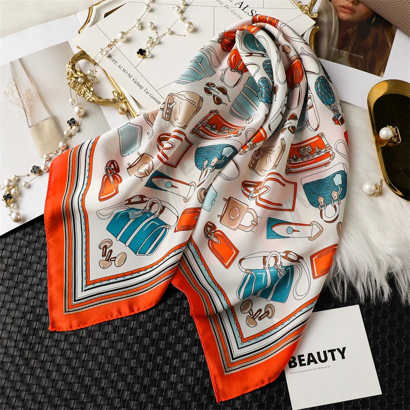 Luxury Silk Scarf Women Satin Shawl Sun Protection Wrap - Smarsty