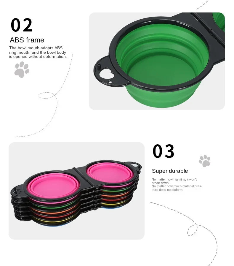 Foldable 2-in-1 Travel Bowl for Dogs and Cats - Smarsty