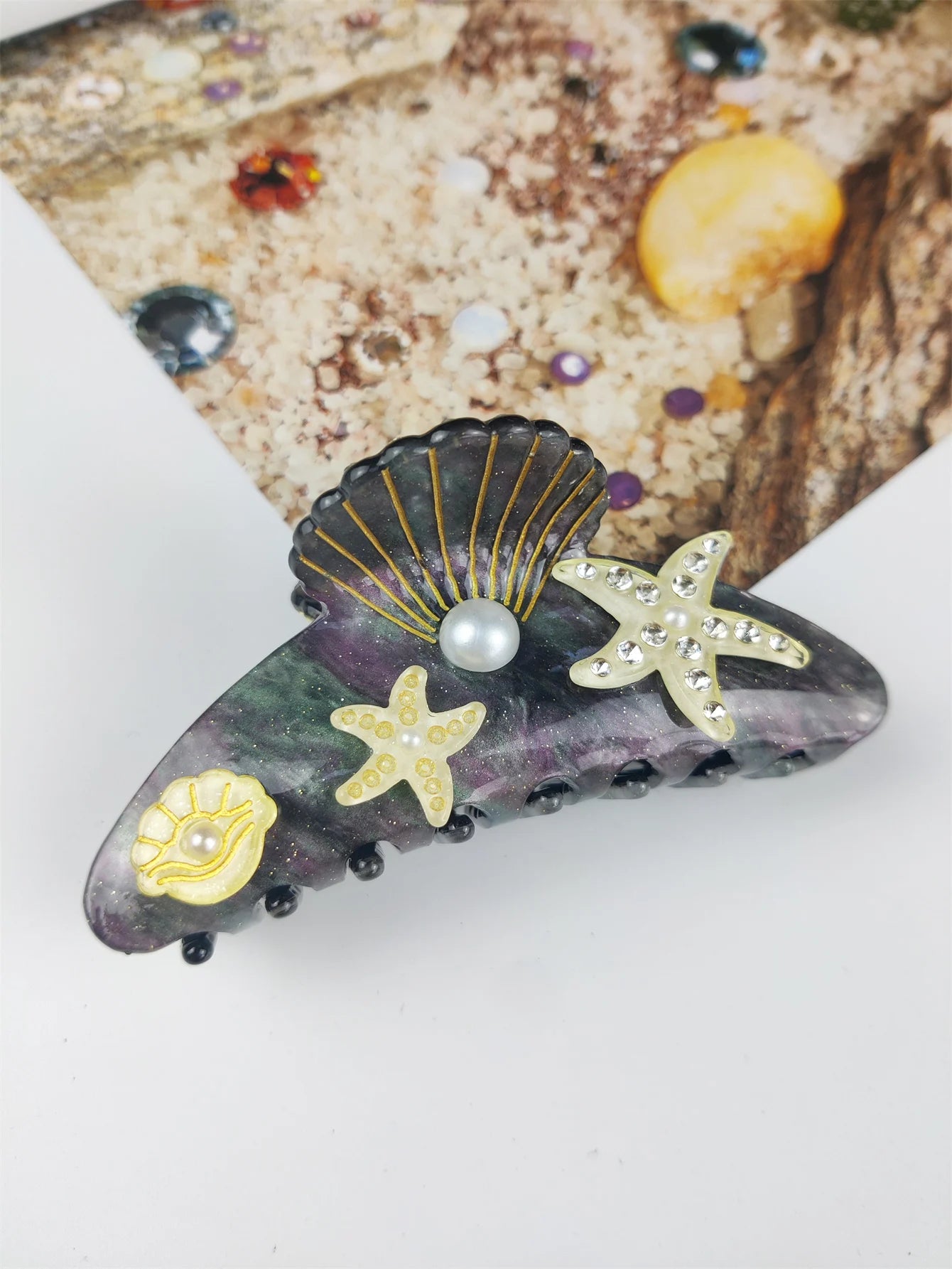 Handmade Large Sea Hair Claw Clips Acetate Beach Starfish - Smarsty