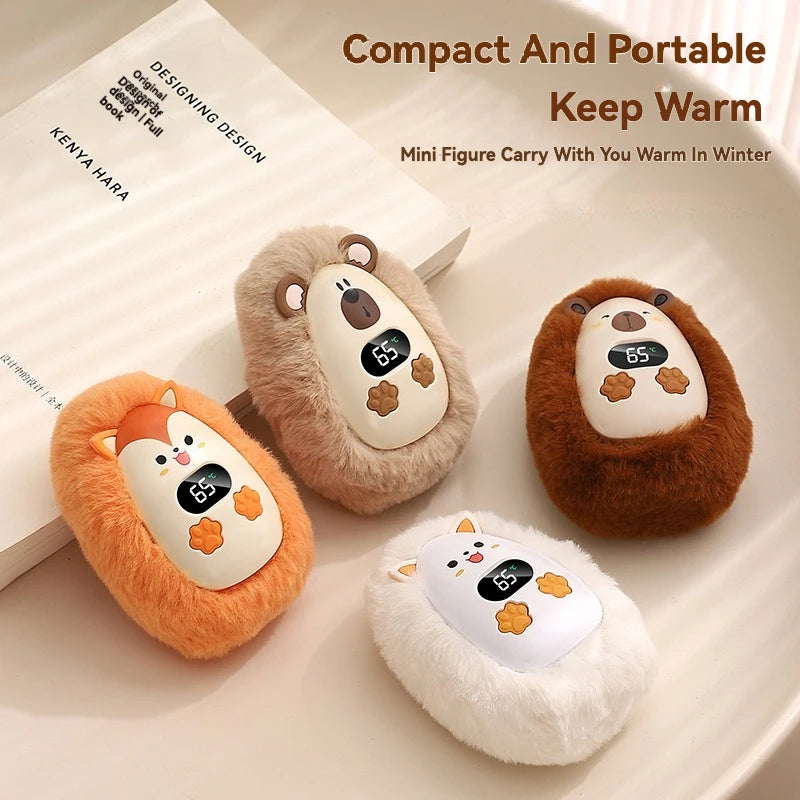 Plush Hand Warmer Winter Mini Portable Three-speed Adjustment Battery Life Long-lasting Smart Temperature Control Hand Warmer - Smarsty