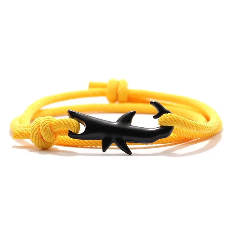 Men’s Adjustable Shark Bracelet Double Layer Rope Strand - Smarsty