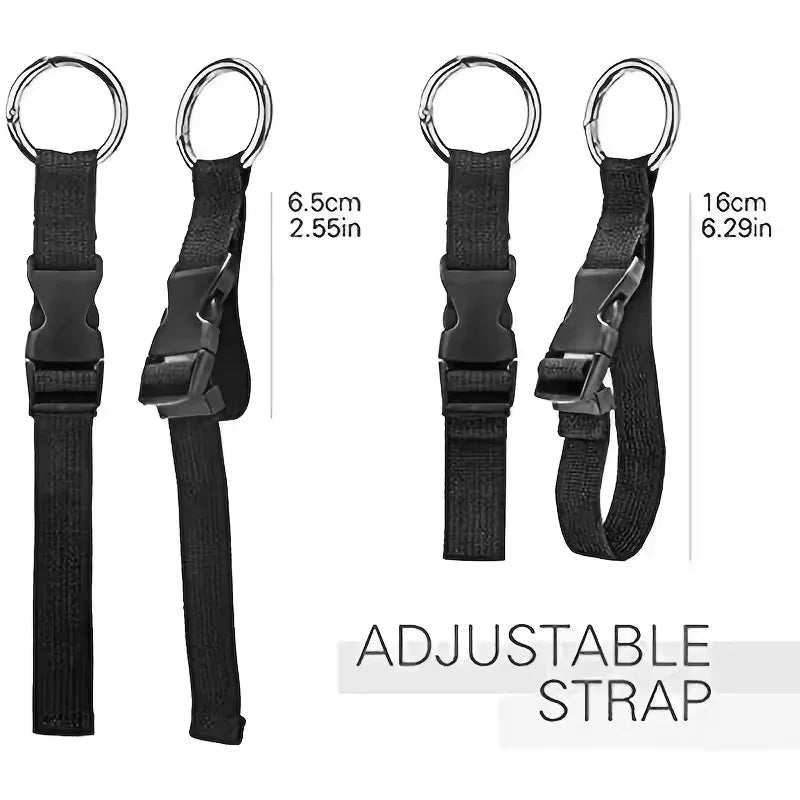 Holiday Travel Portable Black Nylon Suitcase Hanging Bag with Zinc Alloy Hiking Buckle Strap with External Hook Strap - Smarsty
