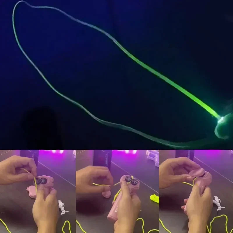 Light Toy String Glow In The Dark String Rope Launcher Luminous Portable Handheld String Stress Relief Toys For Kids Party Gifts by Smarsty