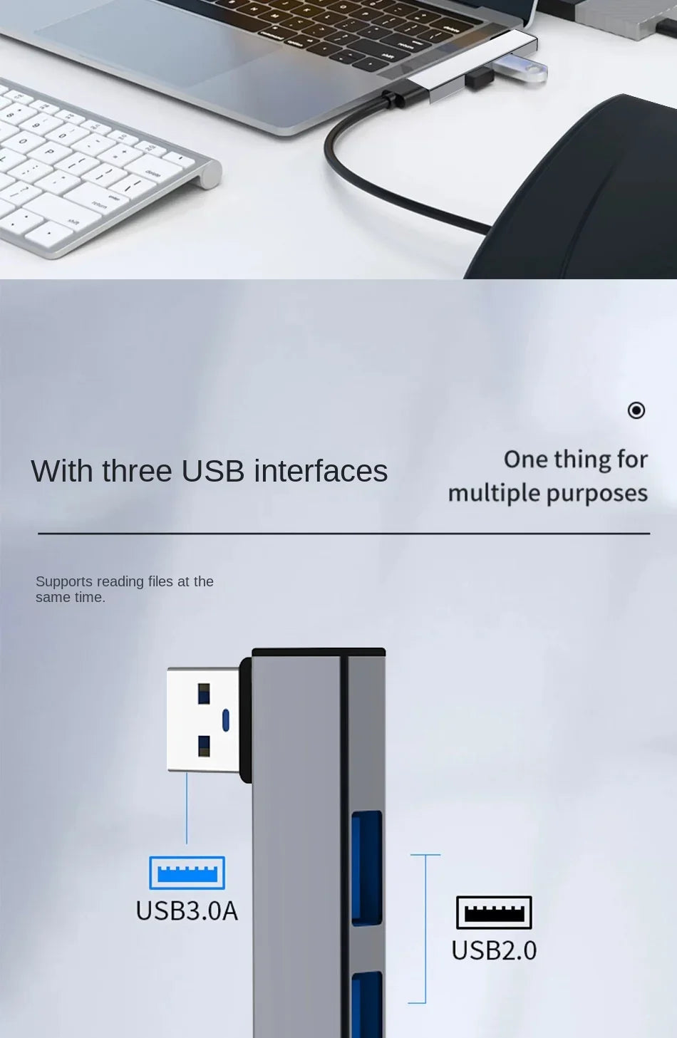 Type C USB Hub UltraSlim Three Port OTG USB 3.0