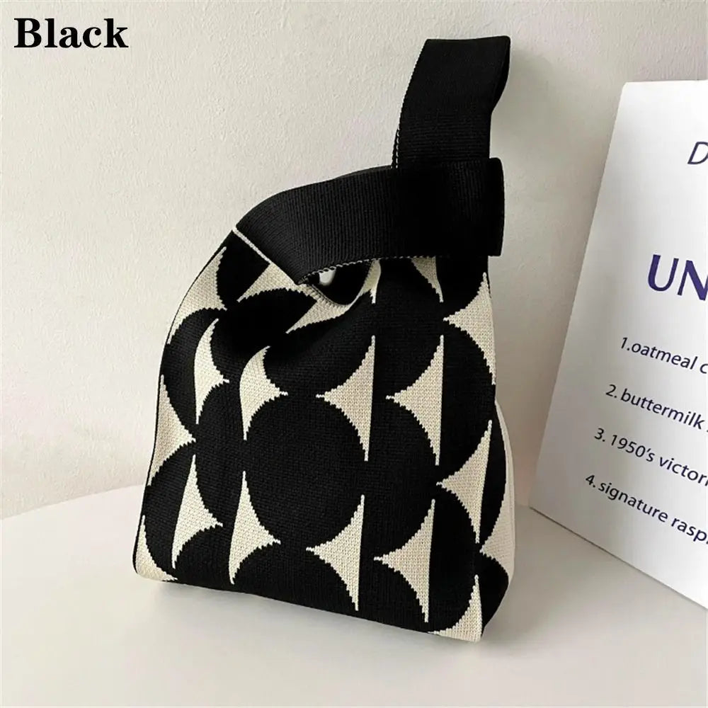 Cat Knit Handbag High Capacity Knot Wrist Bag For Women - Smarsty