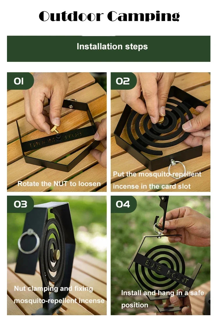 Outdoor Mosquito Coil Tray Camping Tools Tourist Hiking Mosquito Coil Holder Camping Supplies Hanging Mosquito Coil Holder