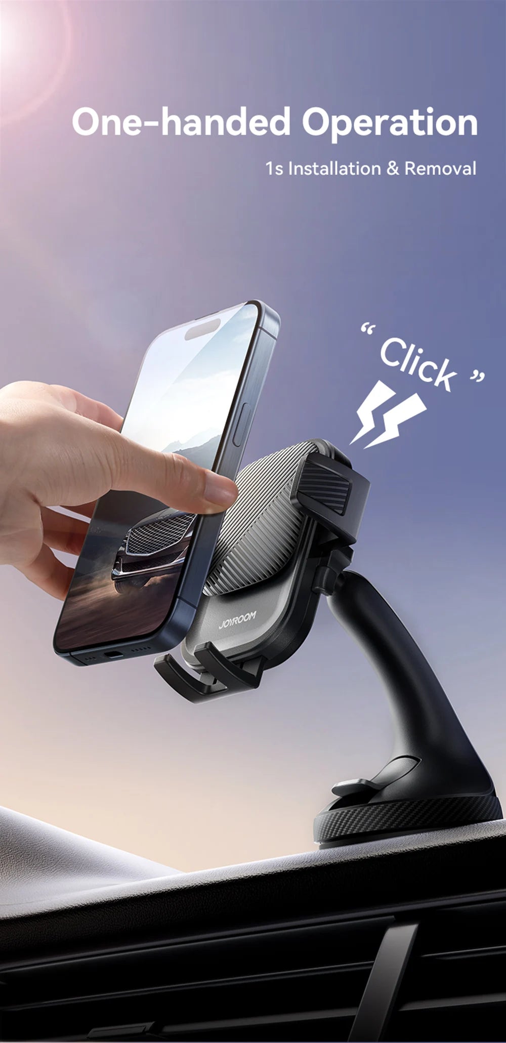 Universal Car Phone Mount With Strong Suction 360 Rotation - Smarsty