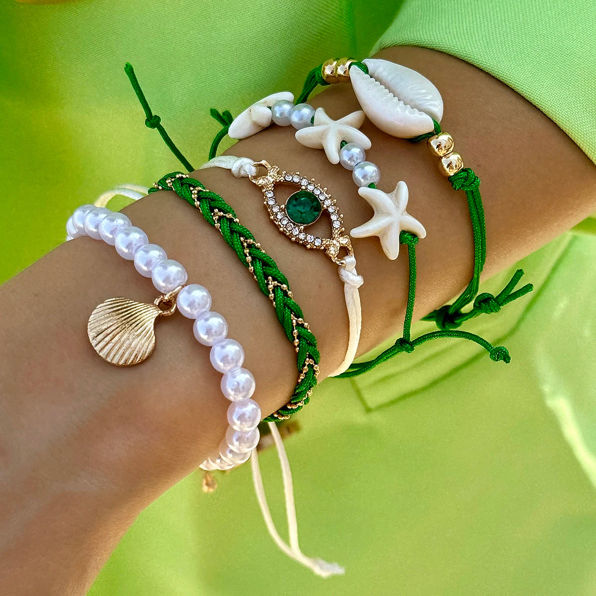 Bohemian Imitation Pearl Bracelets Set for Women - Smarsty