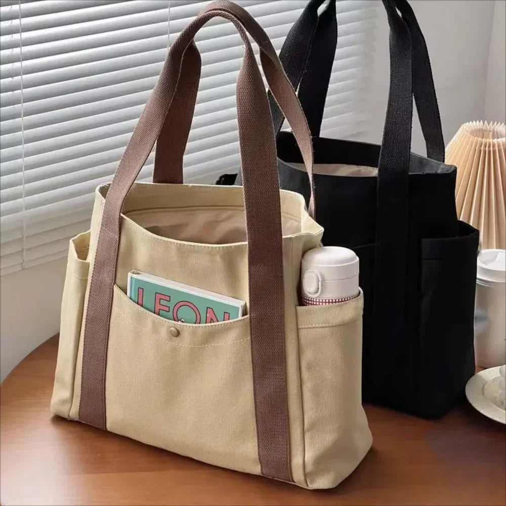 Large Capacity Canvas Tote for Work and College Everyday - Smarsty