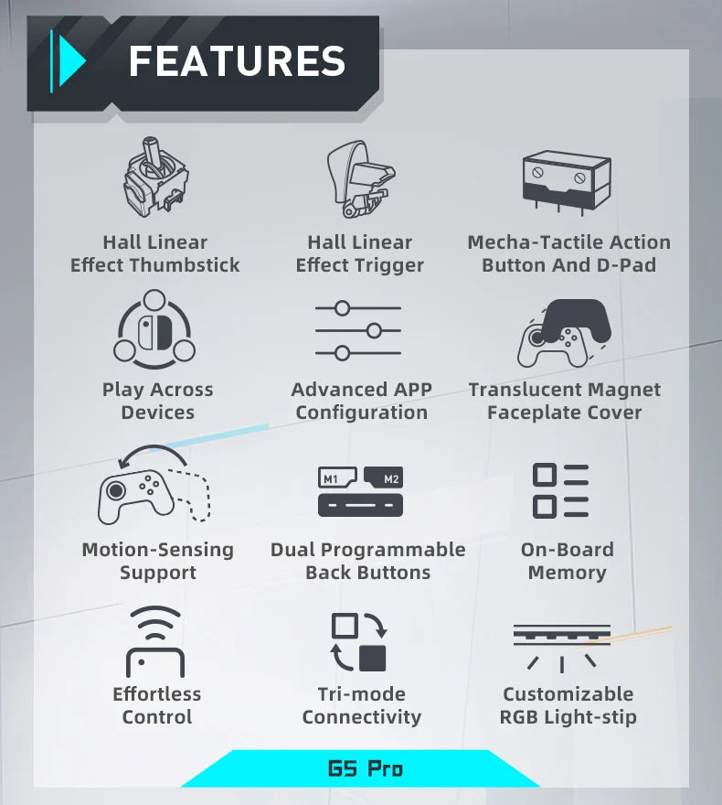 Wireless Gaming Controller with Hall Trigger for Switch and PC - Smarsty