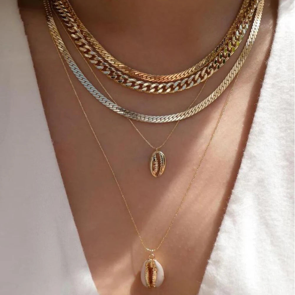 Vintage Gold Boho Layered Necklace Set for Women - Smarsty