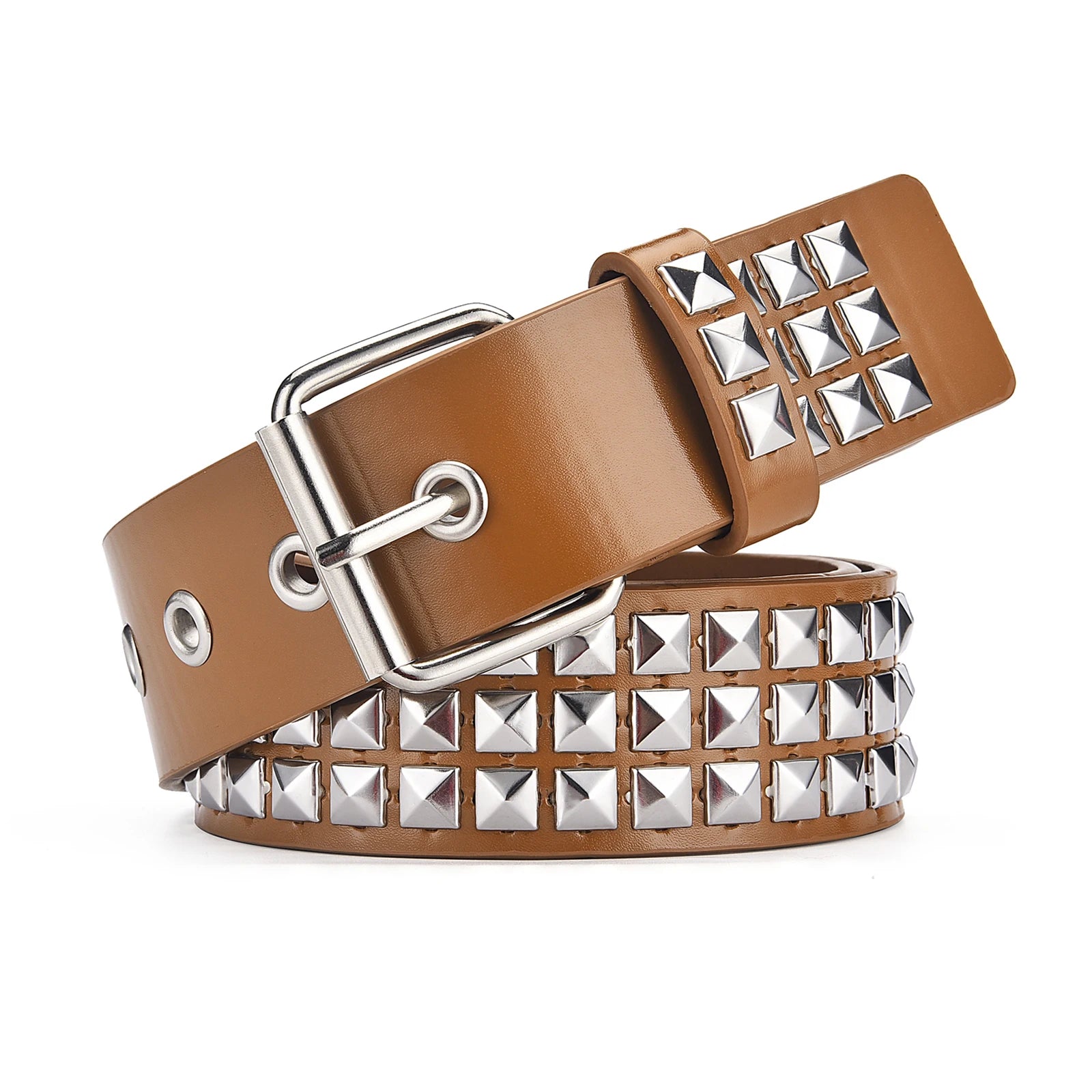 Unisex Punk Pyramid Rivet Belt Stylish Metal Hardware - Smarsty