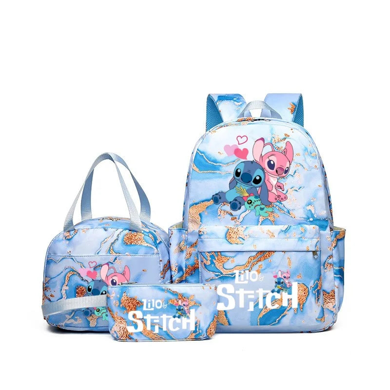 Cartoon Print Kids Backpack Set Large Capacity Lunch Bag - Smarsty