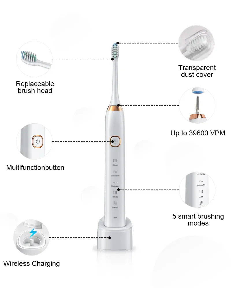 Sarmocare Sonic Electric Toothbrush for Deep Cleaning - Smarsty