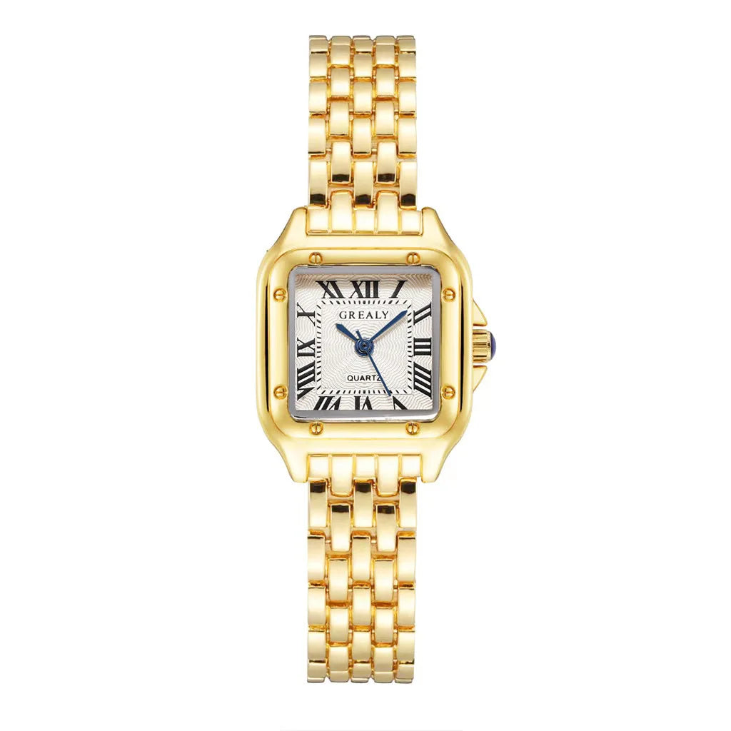 Light Luxury Women’s Gold Quartz Watch with Bracelet Clasp - Smarsty