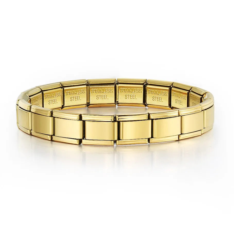 Italian 9mm Charm Link Elastic Stainless Steel Bracelet - Smarsty