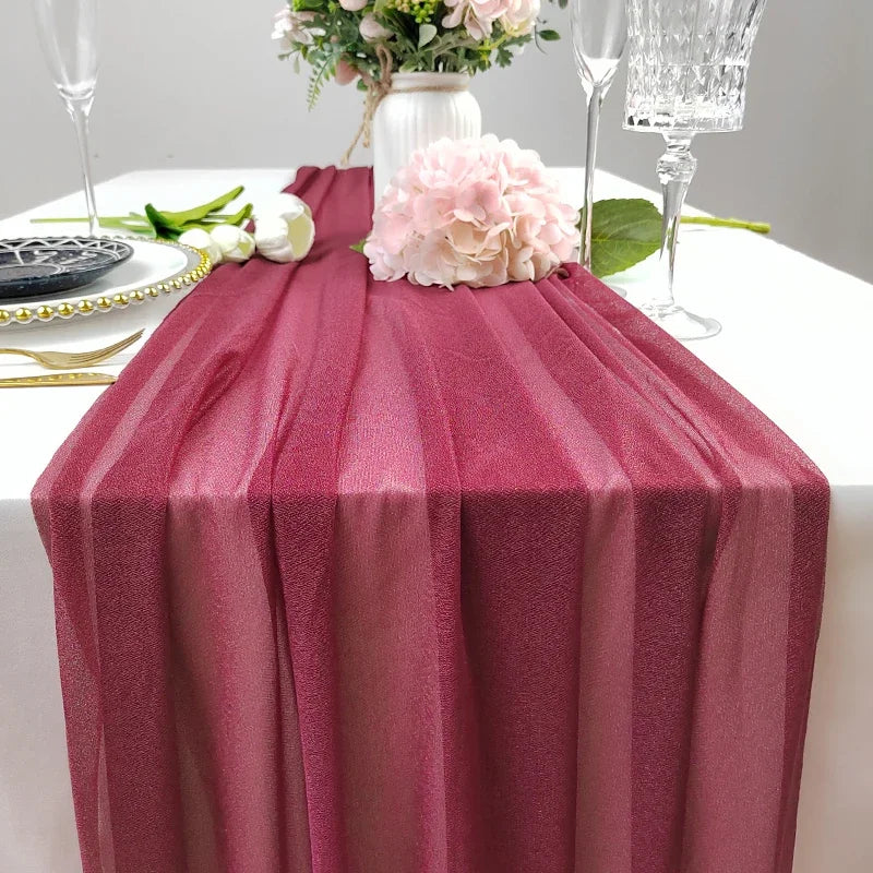 Chiffon Table Runner for Elegant Wedding and Party Decor - Smarsty