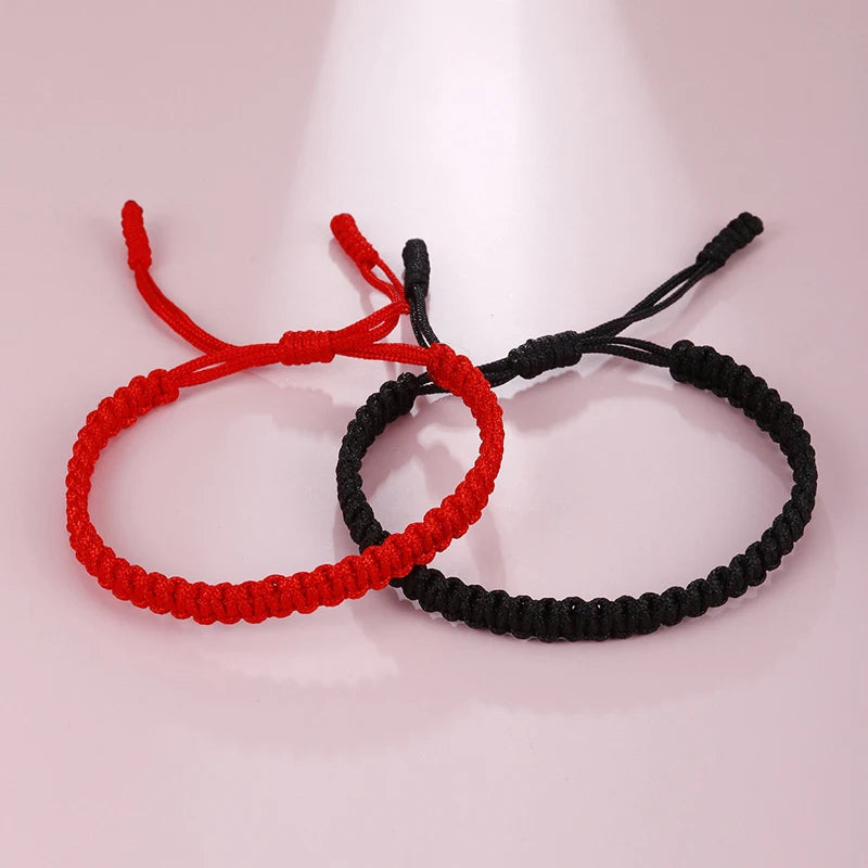 Handmade Red Black String Bracelet for Good Luck - Smarsty