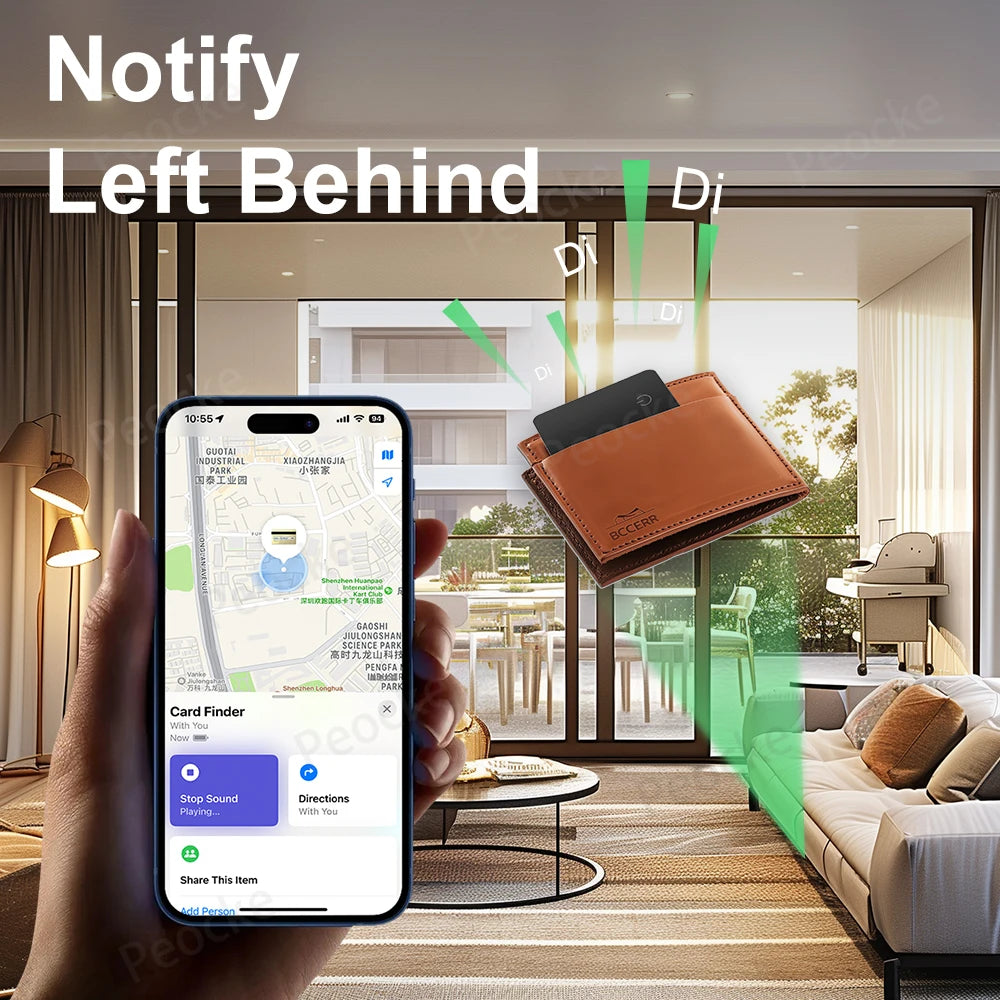 Ultra-Thin GPS Wallet Tracker with Bluetooth Connectivity - Smarsty