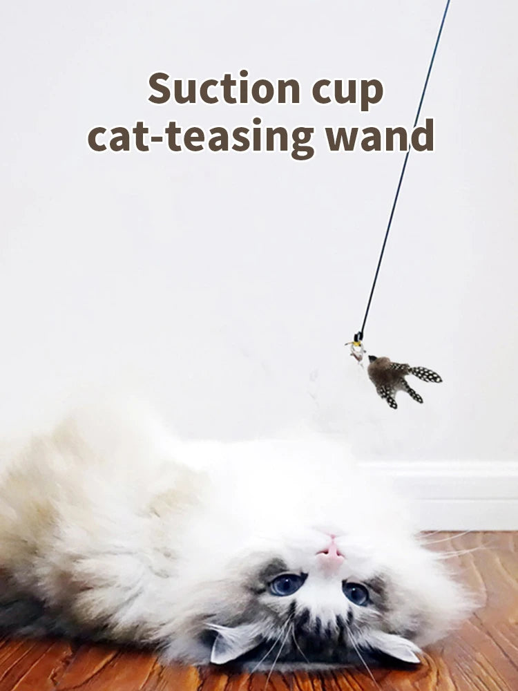 Cat Teaser Stick With Bell and Feather Fun - Smarsty