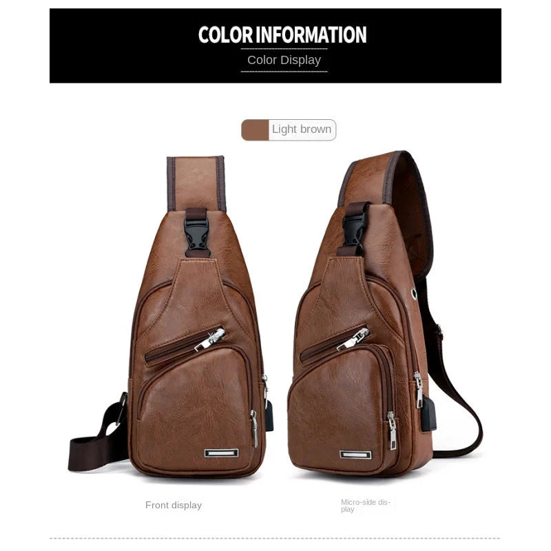 Mens USB Chest Bag With Portable Charging Crossbody - Smarsty