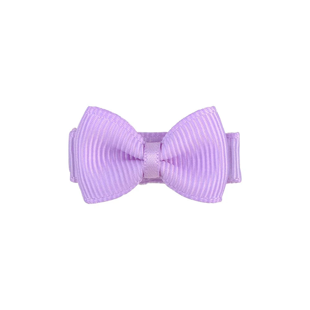 Mini Hair Bows Clip For Baby Girls Ribbon Covered Secure - Smarsty