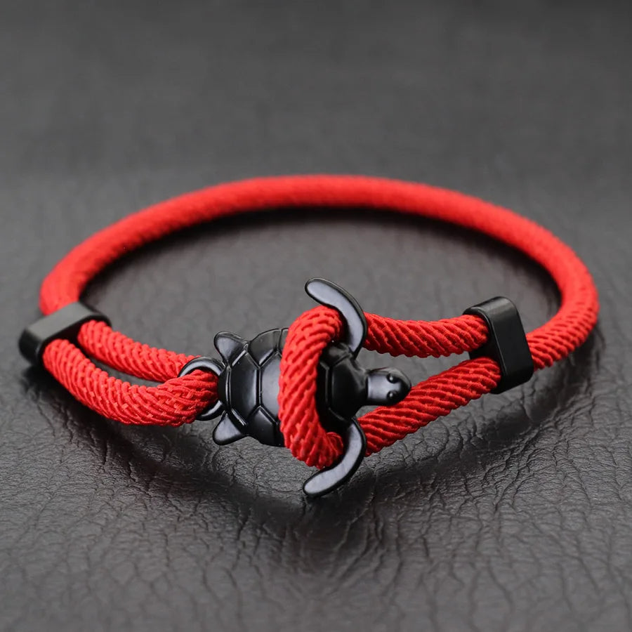 Adjustable Men Marine Turtle Rope Bracelet Nautical Wrap - Smarsty