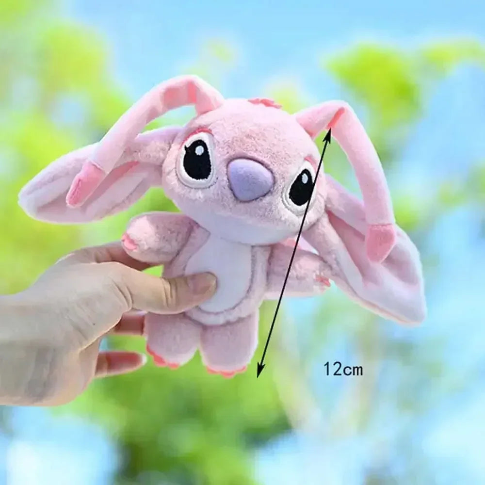Cartoon Stitch Plush Keychain Soft Toy Cute Stuffed Animal Pendant Gift for Girls Angel Doll Bag Charm Kids Birthday Present