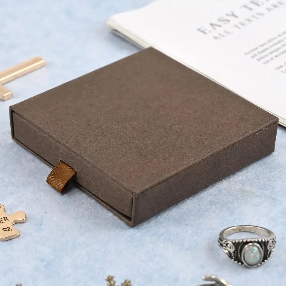 Thick Kraft Paper Jewelry Box With Sponge Insert - Smarsty
