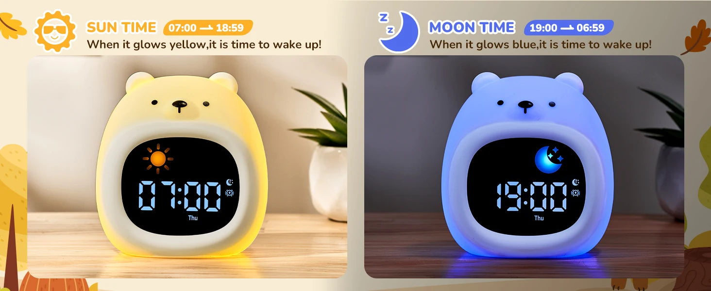 Puppy-Shaped Kids Alarm Clock with Night Light - Smarsty