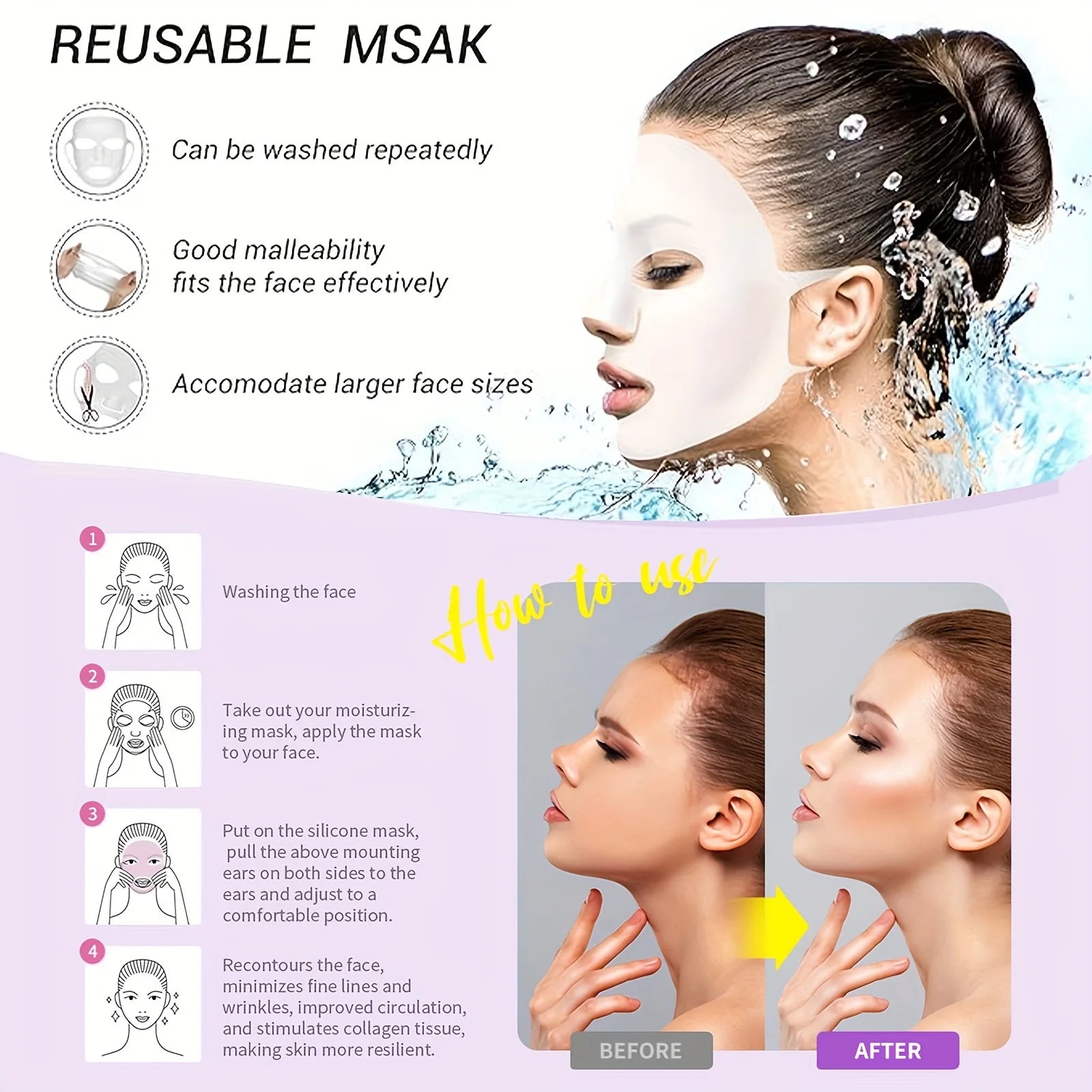 Reusable 3D Silicone Mask Holder for Moisturizing Skin Care - Smarsty