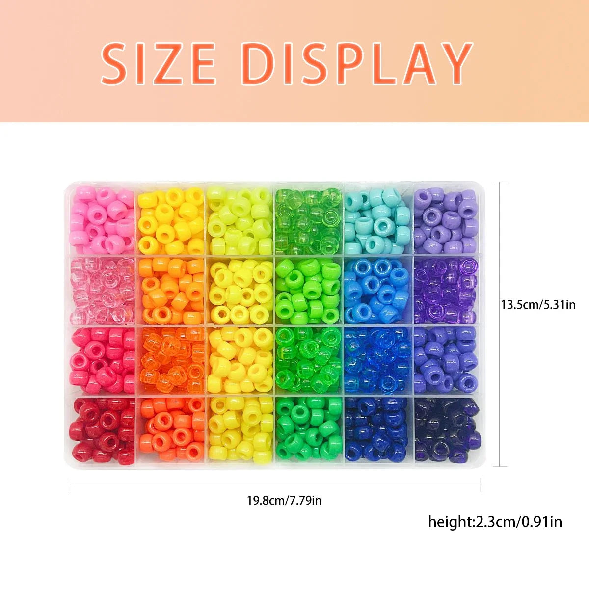 Pony Beads for Friendship Bracelet Making Kit 24 Colors Kandi Beads Set, 720pcs Plastic Rainbow Bulk and 980pcs Letter Beads wit - Smarsty