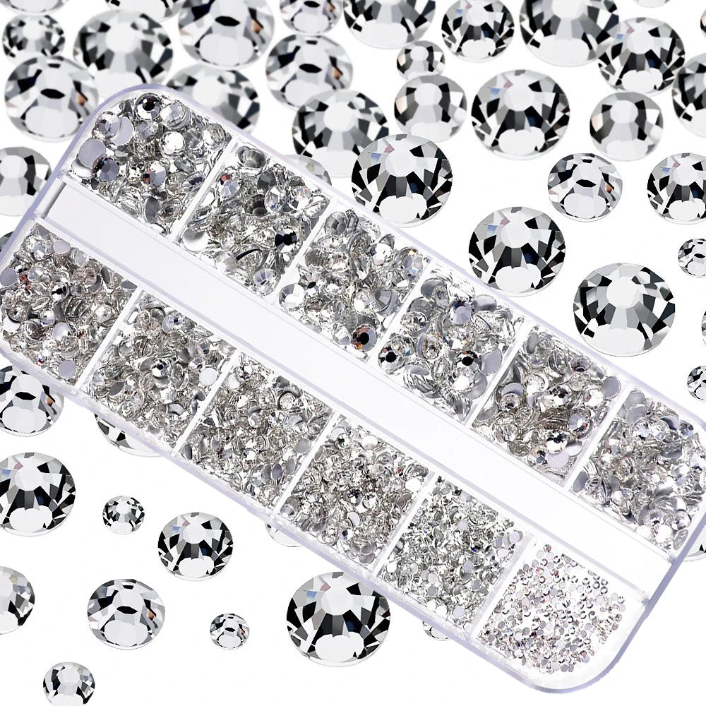 Mixed Nail Rhinestones with Shiny Clear Colors for Stunning Nail Art - Smarsty