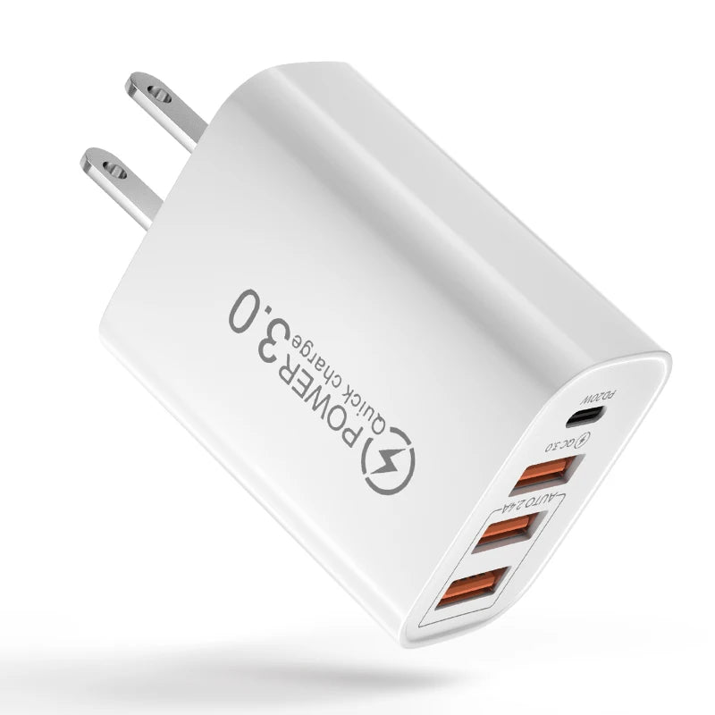 48W USB C WallMountedCharger PD Fast Charge 3.0 Universal - Smarsty