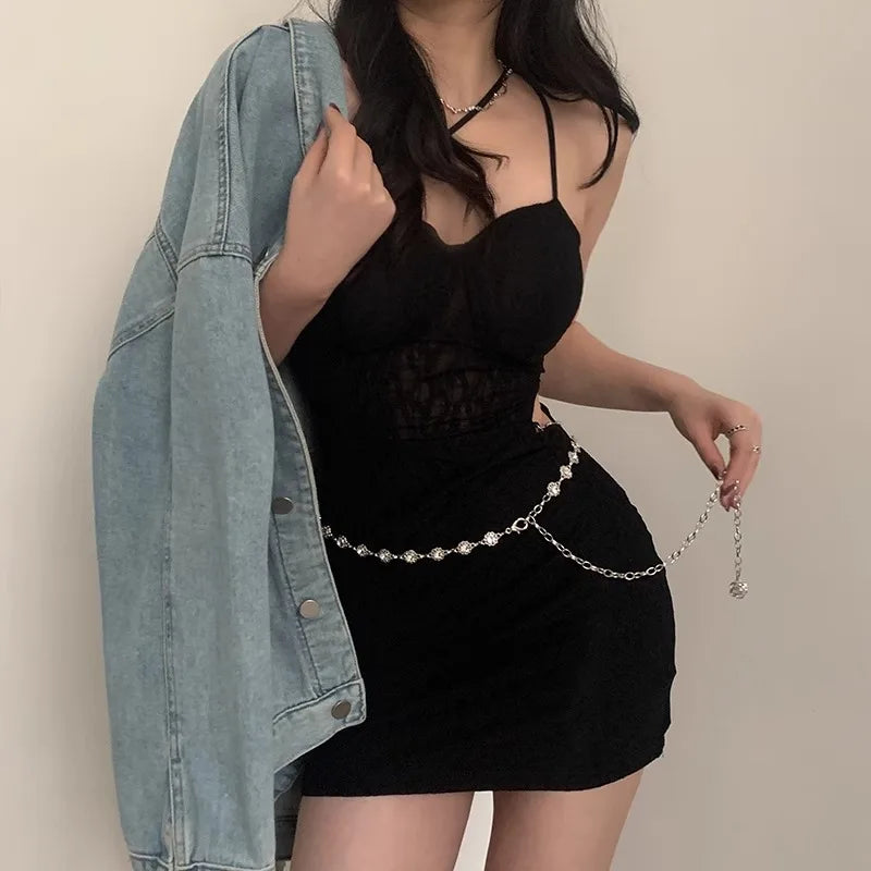 Metal Chatelaine Belt Thin Fashion Chain Accessory - Smarsty