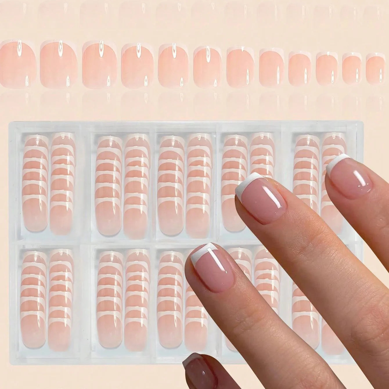 120pcs White French Fake Nails for Chic Style - Smarsty