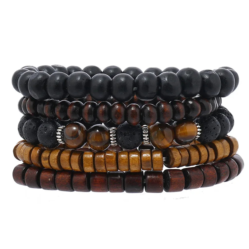 Men’s Leather Braided Bracelets Vintage Ethnic Wristband - Smarsty