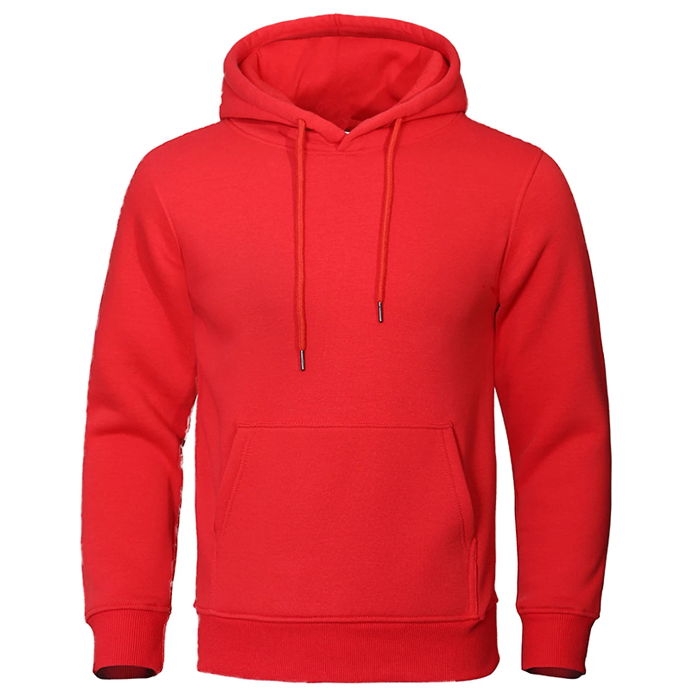 Autumn Winter Men Fleece Warm Mens Sweatshirt Casual Solid Color Streetwear Pullovers Sport School Fashion Hot Sale Hoodies - Smarsty