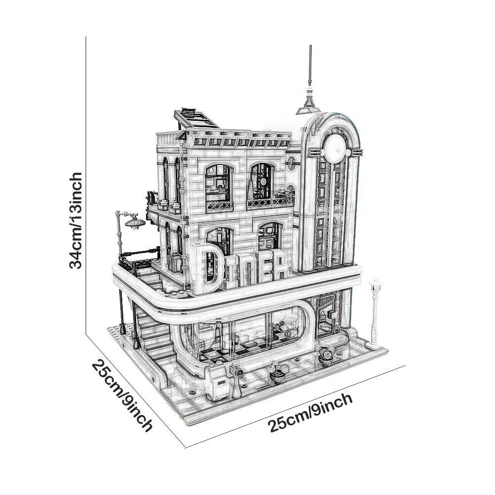 Creative Ideas Compatible 10224 King with figure Street View Building Block Hall Pet shop MOC Bank Christmas gift Adult toys