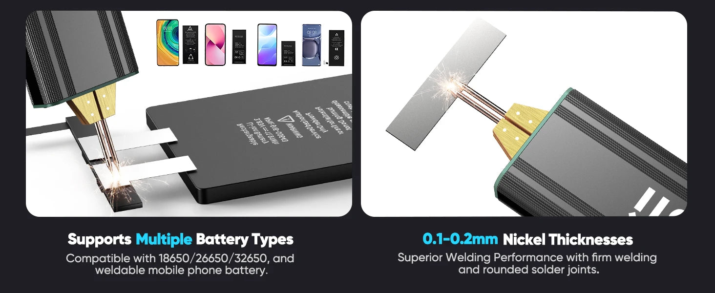 Seesii 80 Gears Mini Portable Spot Welder Spot Welder with Digital Display Upgraded Handheld Welding Nickel Sheets 0.1-0.2mm