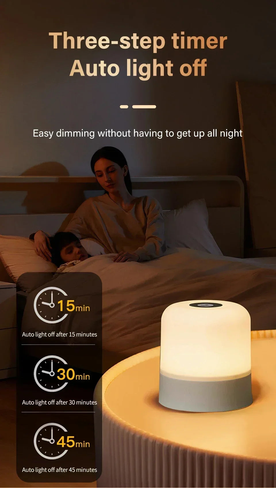 Dimmable LED Table Lamp With Remote 16 Color Options - Smarsty