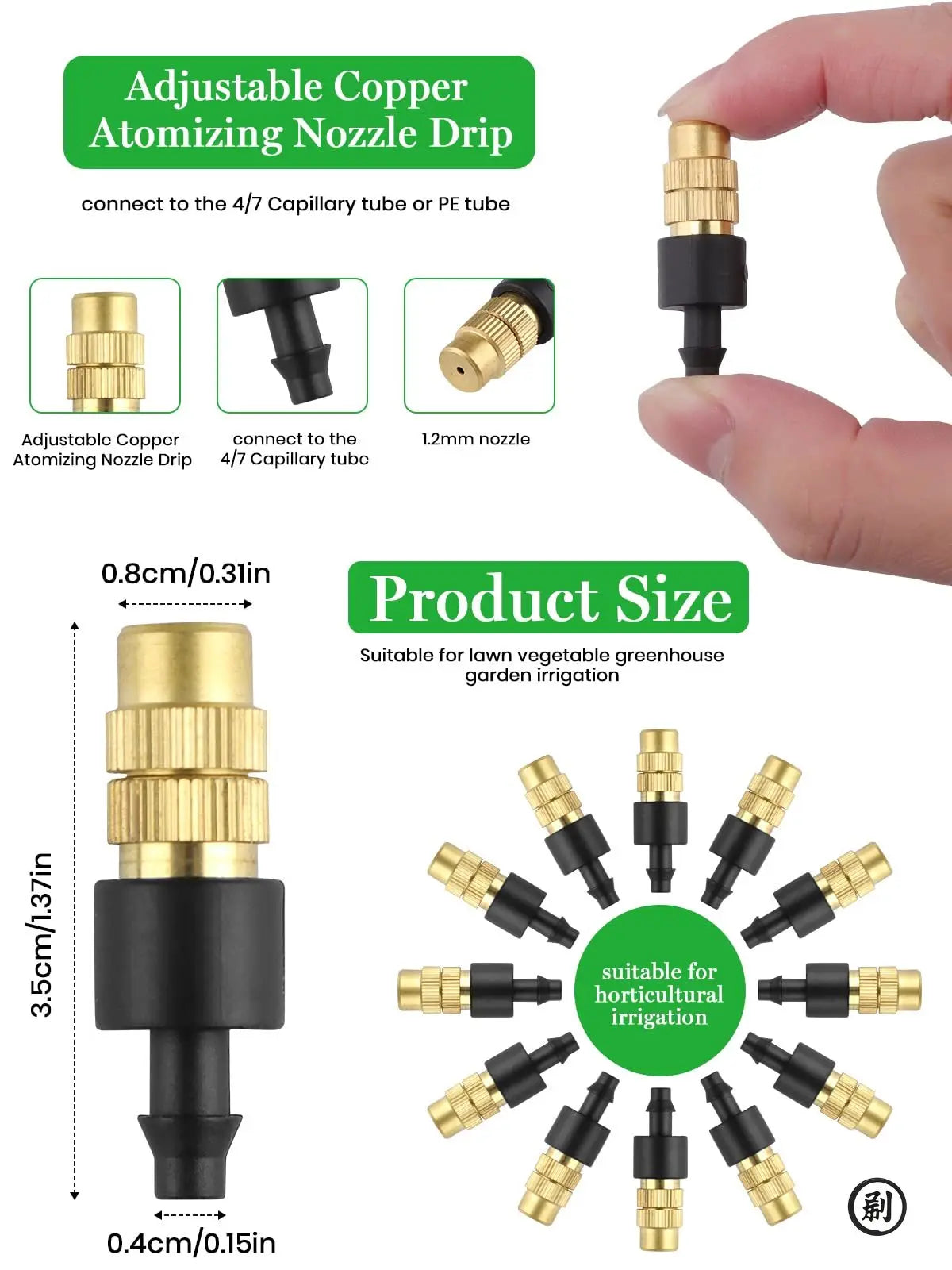 10 Pieces Brass Atomizer Garden Misting Cooling System - Smarsty