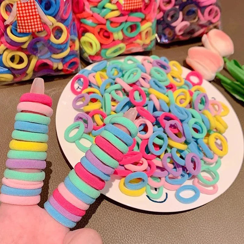 200 Pack Nylon Hair Bands Colorful Gentle No Damage - Smarsty