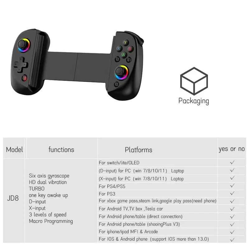 VILCORN D8 RGB Gamepad Controller for PC and Console - Smarsty
