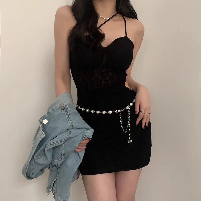 Metal Chatelaine Belt Thin Fashion Chain Accessory - Smarsty