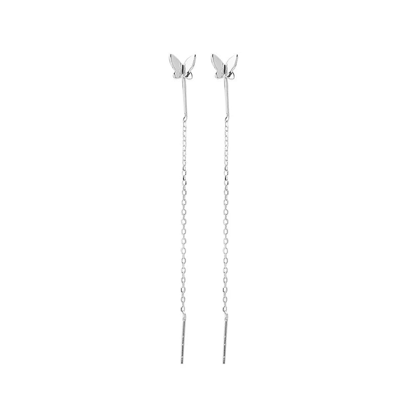S925 Silver Tassel Drop Earrings for Women with Long Chains - Smarsty