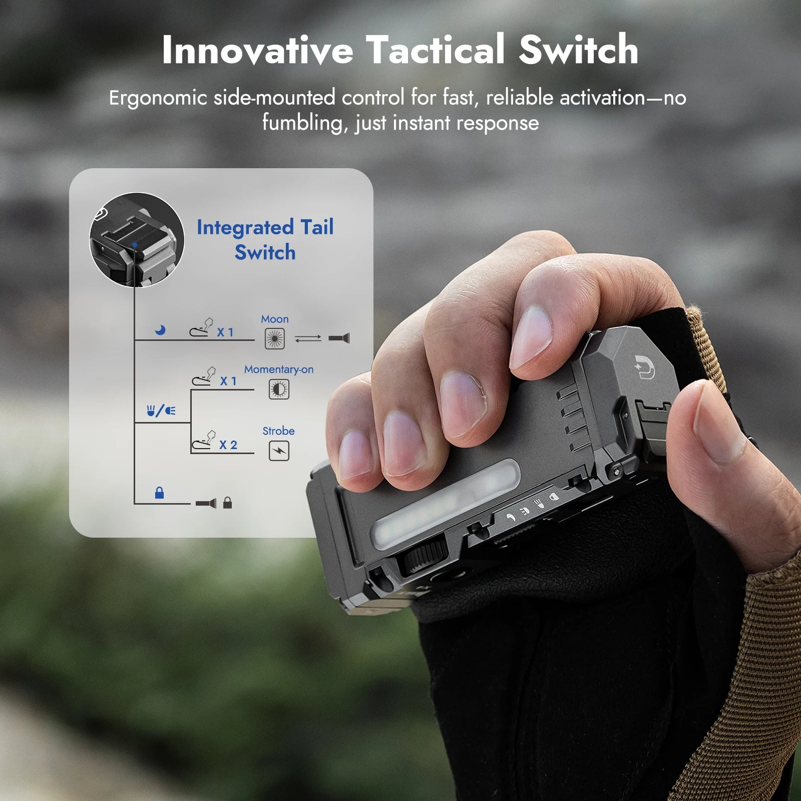 WUBEN X4 EDC Flat Flashlight with RGB Light, 1500 Lumens Mini Flashlight with Tactical Switch and Magnetic, IP68 Portable Pocket